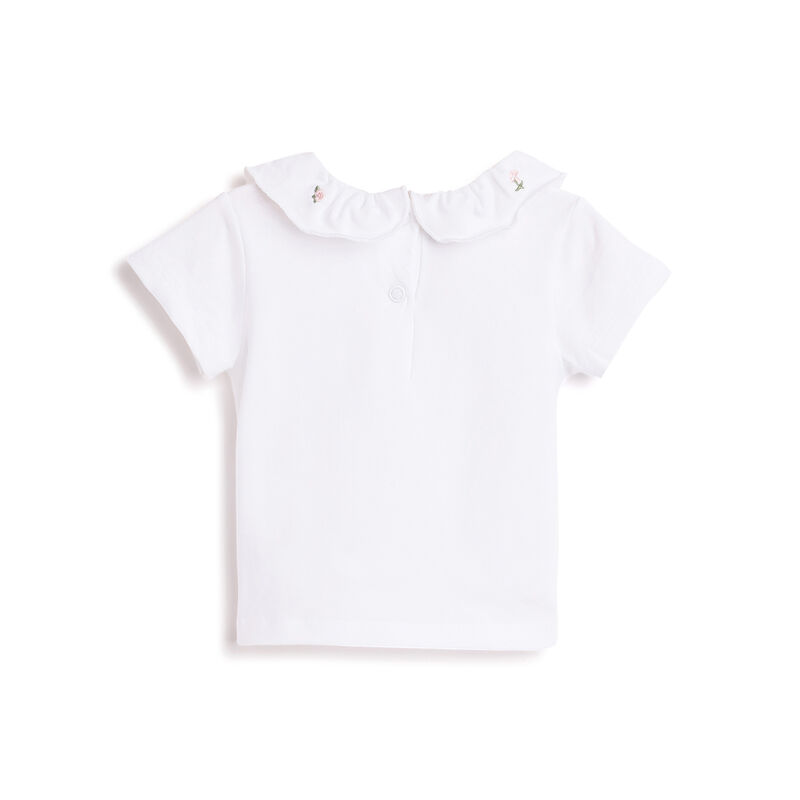 Girls White Solid Short Sleeve T-Shirt image number 1